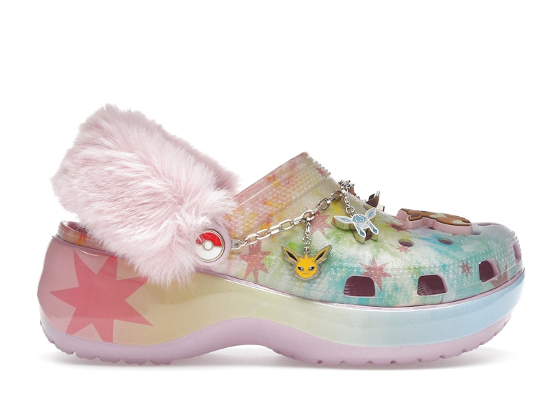 Pre-owned Crocs Classic Platform Clog Pokémon Eevee (women's) Sneakers In Pink