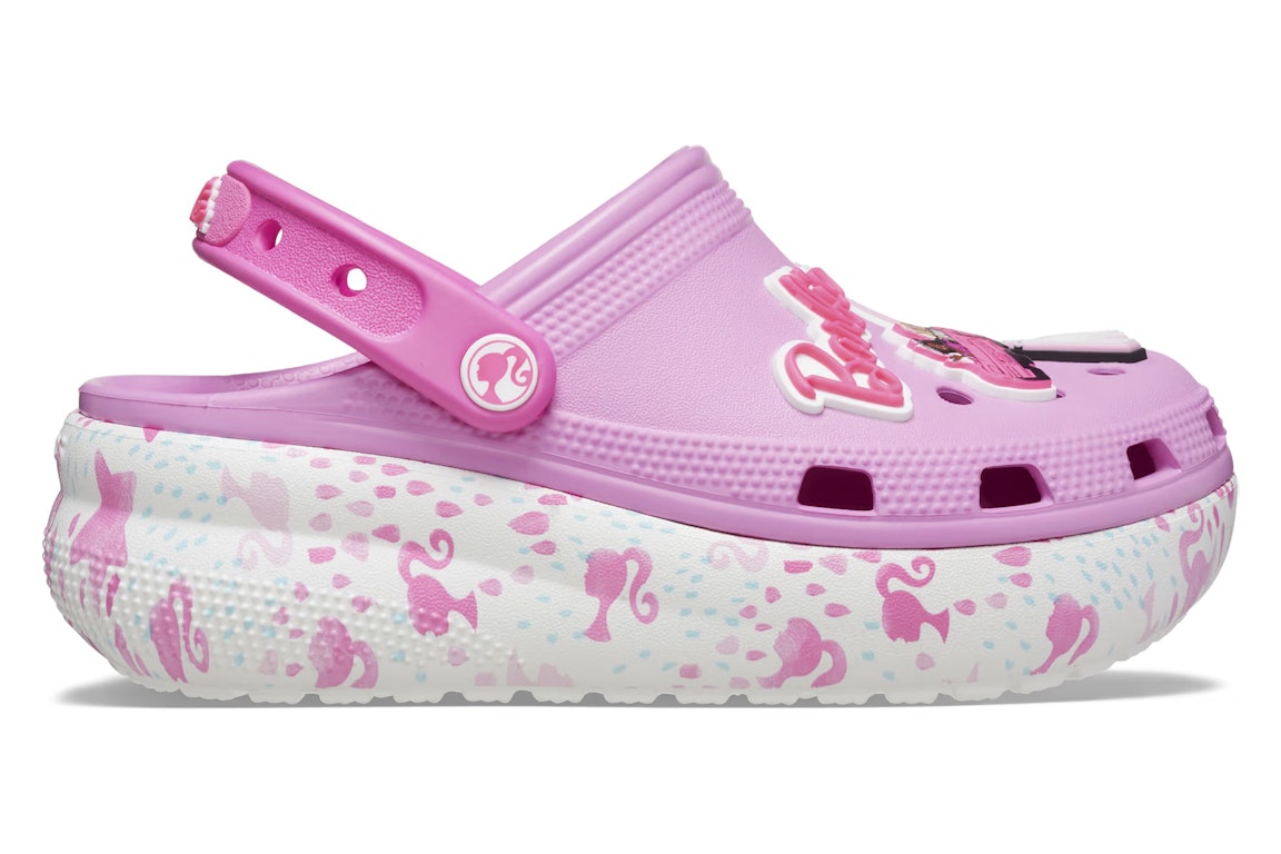 Pre-owned Crocs Cutie Crush Clog Barbie Taffy Pink (kids) In Taffy Pink/white