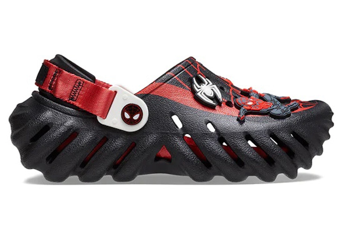 Pre-owned Crocs Echo Clog Team Spider-man (kids) In Black/red