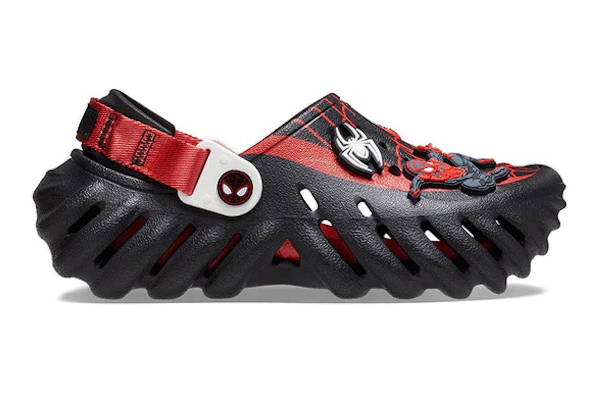Pre-owned Crocs Echo Clog Team Spider-man (kids) In Black/red