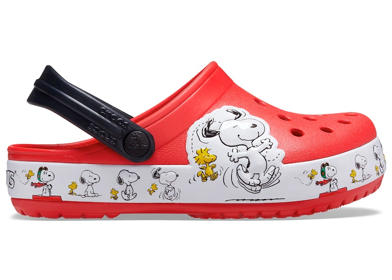 Zueco Crocs Fun Lab con forma de cacahuetes y Snoopy Woodstock (TD)