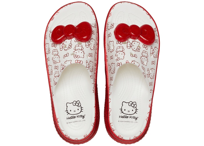 Crocs Stomp Slide Hello Kitty 50th Anniversary Red Glitter Men's