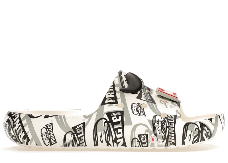 Pre-owned Crocs Men's  Classic Slide Pringles Sneakers In Black/white