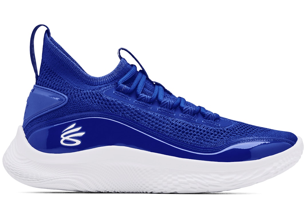 Pre-owned Under Armour Curry Flow 8 Royal Blue White In Royal Blue/white