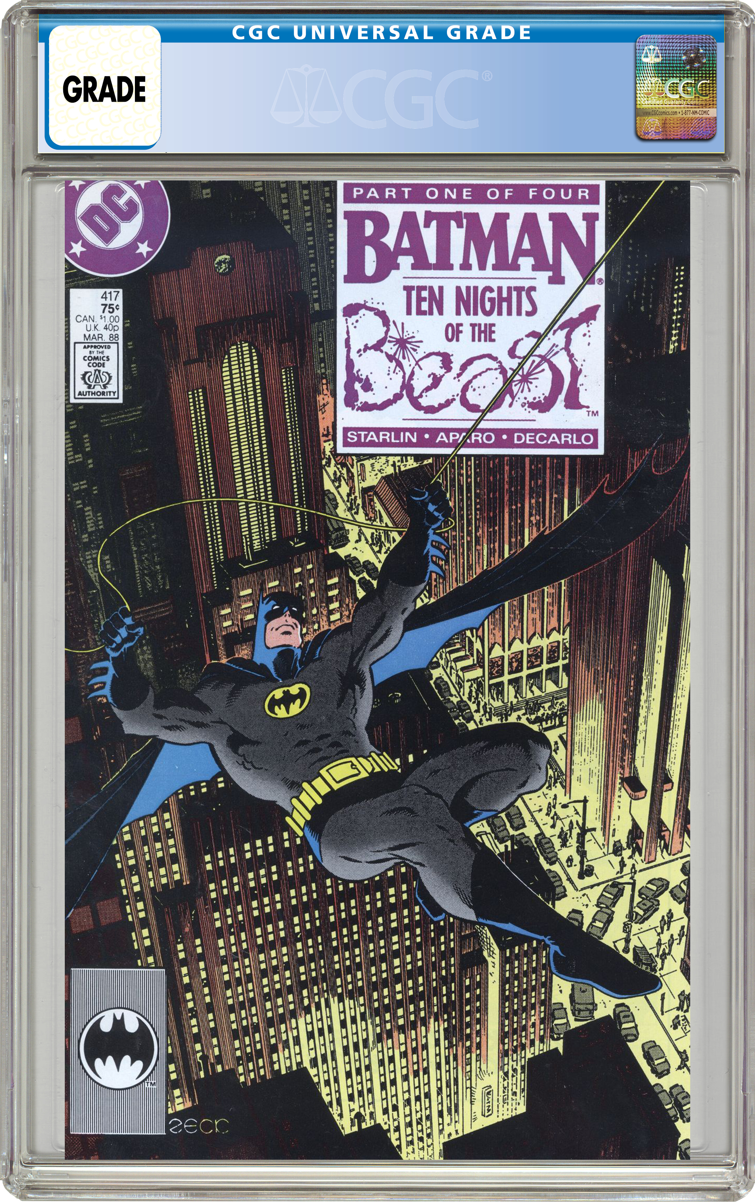 DC Batman (1940) #417 Comic Book CGC Graded - US