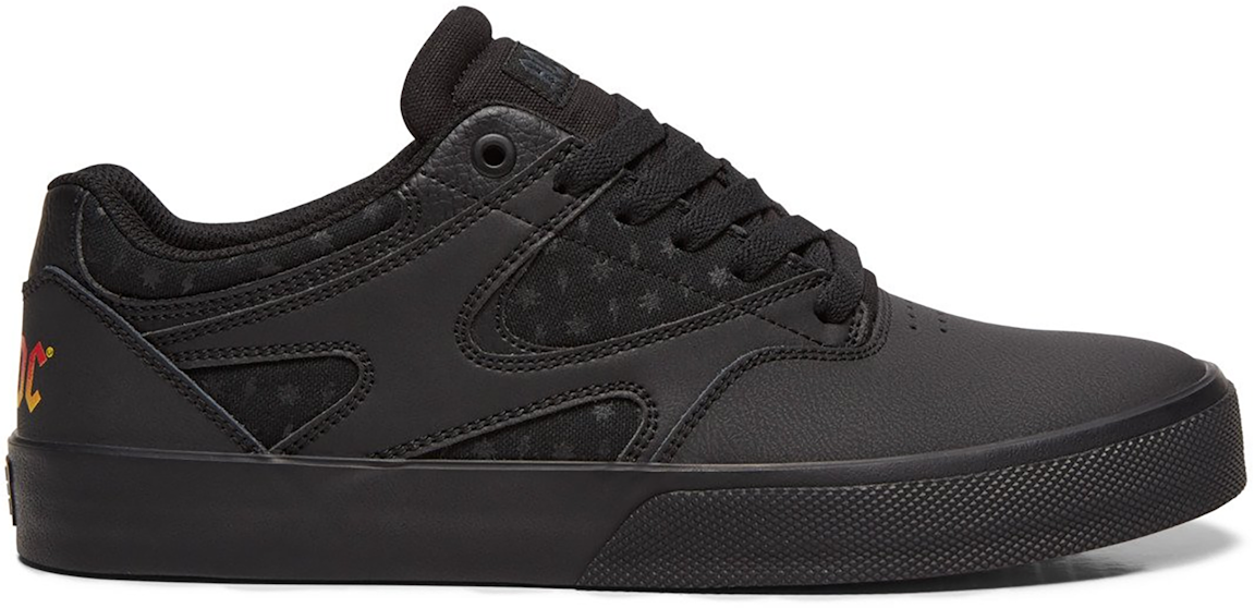 Pre-owned Dc Shoes Dc Kalis Vulc Ac/dc Back In Black In Black/black-dark Grey