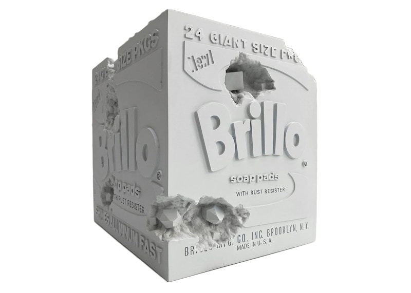 Daniel Arsham x Andy Warhol Eroded Brillo Box Cube Figure Blue