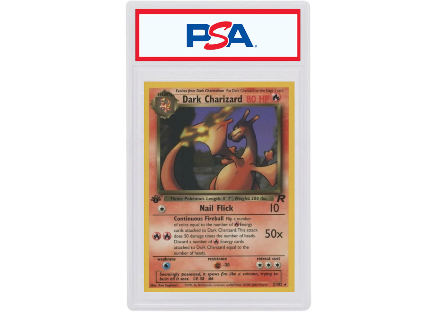 Dark Charizard 2000 Pokemon TCG Team Rocket 1st Edition 21/82 (PSA or BGS Graded) - 2000 - US Dark Charizard 2000 Pokemon TCG Team Rocket 1st Edition 21/82 (PSA or BGS Graded) - 2000 - US
