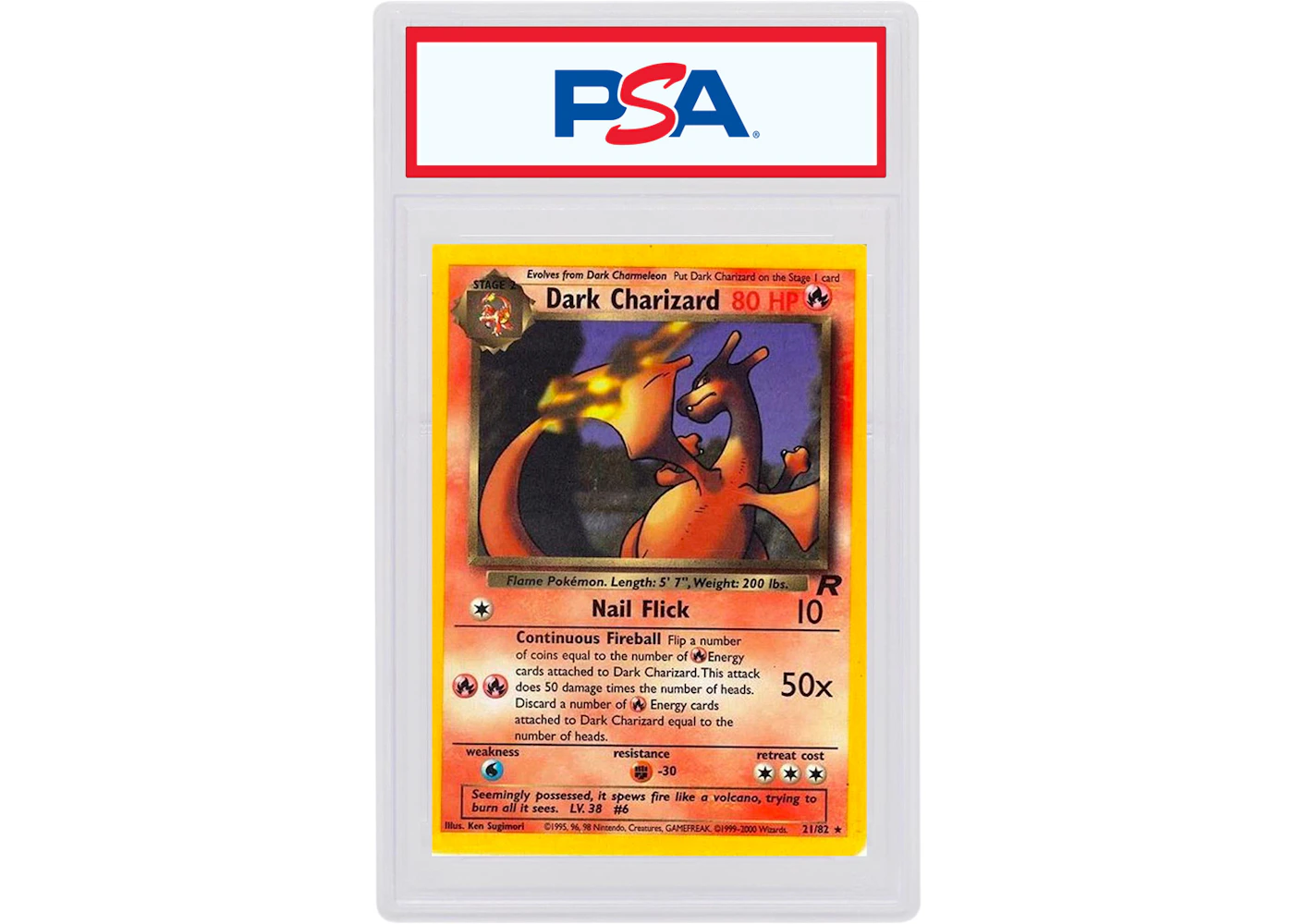 Dark Charizard-Holo 2000 Pokemon TCG Team Rocket #4/82 (PSA or BGS Graded) - 2000 - US Dark Charizard-Holo 2000 Pokemon TCG Team Rocket #4/82 (PSA or BGS Graded) - 2000 - US