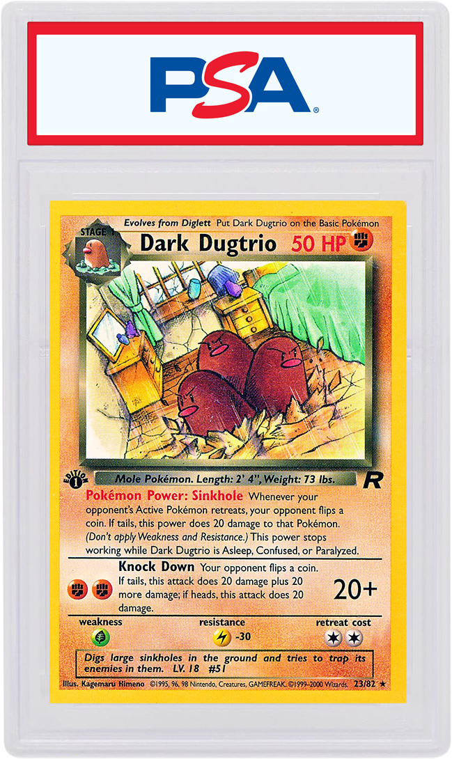 Dark Dugtrio 2000 Pokemon TCG Team Rocket 1st Edition #23/82