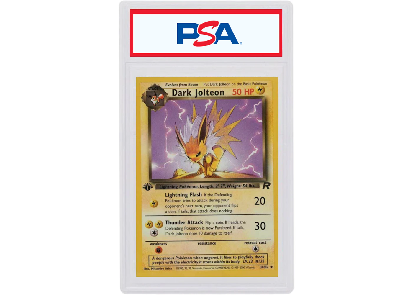 Dark Jolteon 2000 Pokemon TCG Team Rocket 1st Edition #38/82 (PSA or BGS Graded) - 2000 - US Dark Jolteon 2000 Pokemon TCG Team Rocket 1st Edition #38/82 (PSA or BGS Graded) - 2000 - US