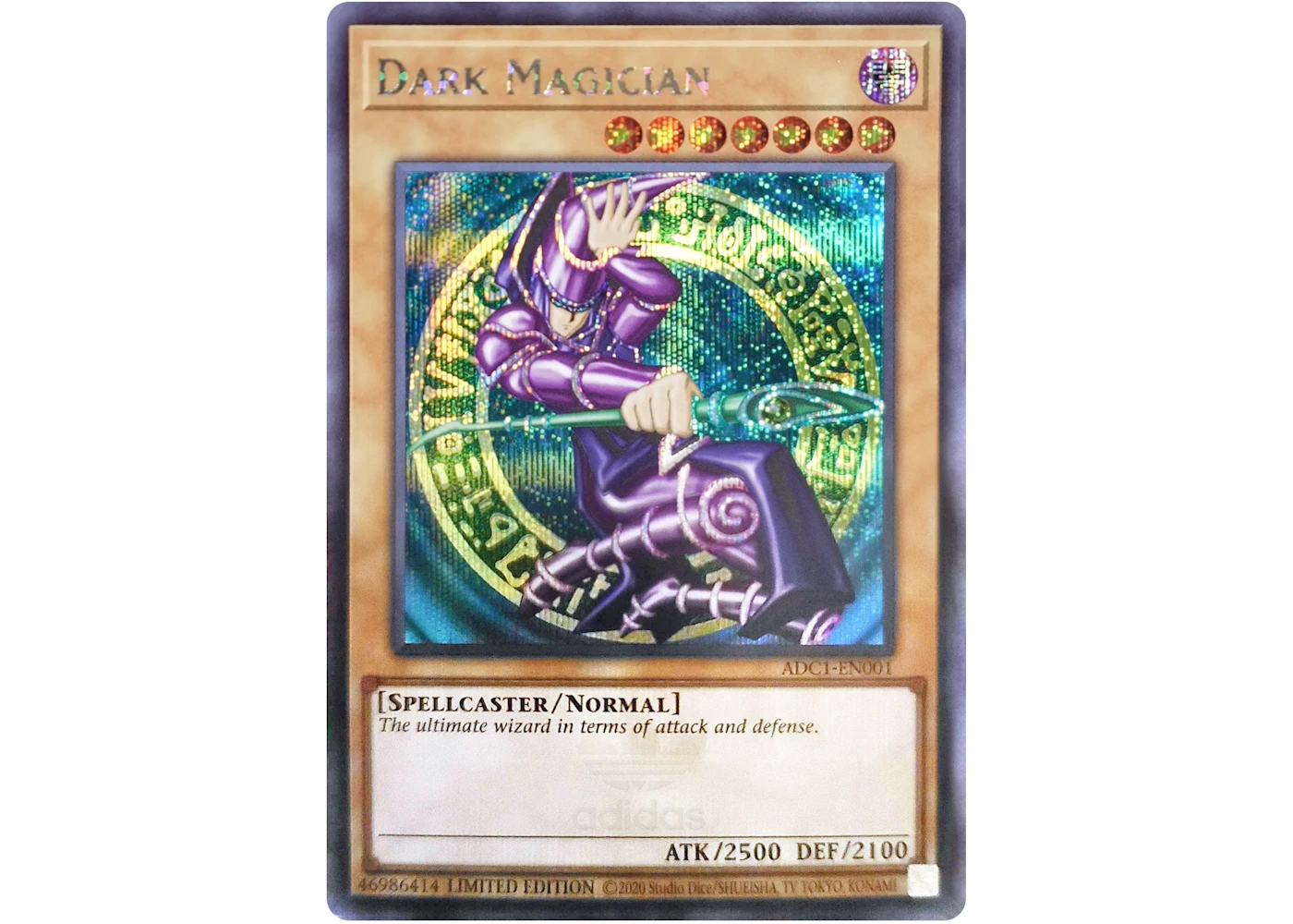 Dark Magician Yu-Gi-Oh! TCG adidas Exclusive Promo Card #ADC1-EN001 (Ungraded) - US Dark Magician Yu-Gi-Oh! TCG adidas Exclusive Promo Card #ADC1-EN001 (Ungraded) - US