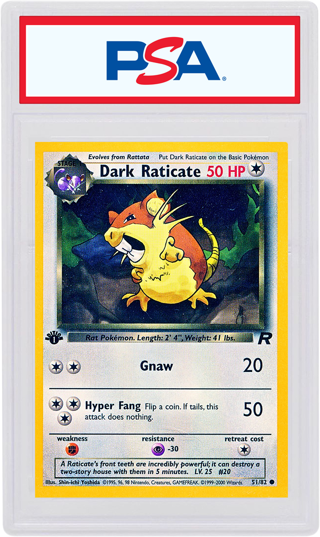 Pokemon Dark Raticate 51/82 Team Rocket 1st Edition Common Card Mint 