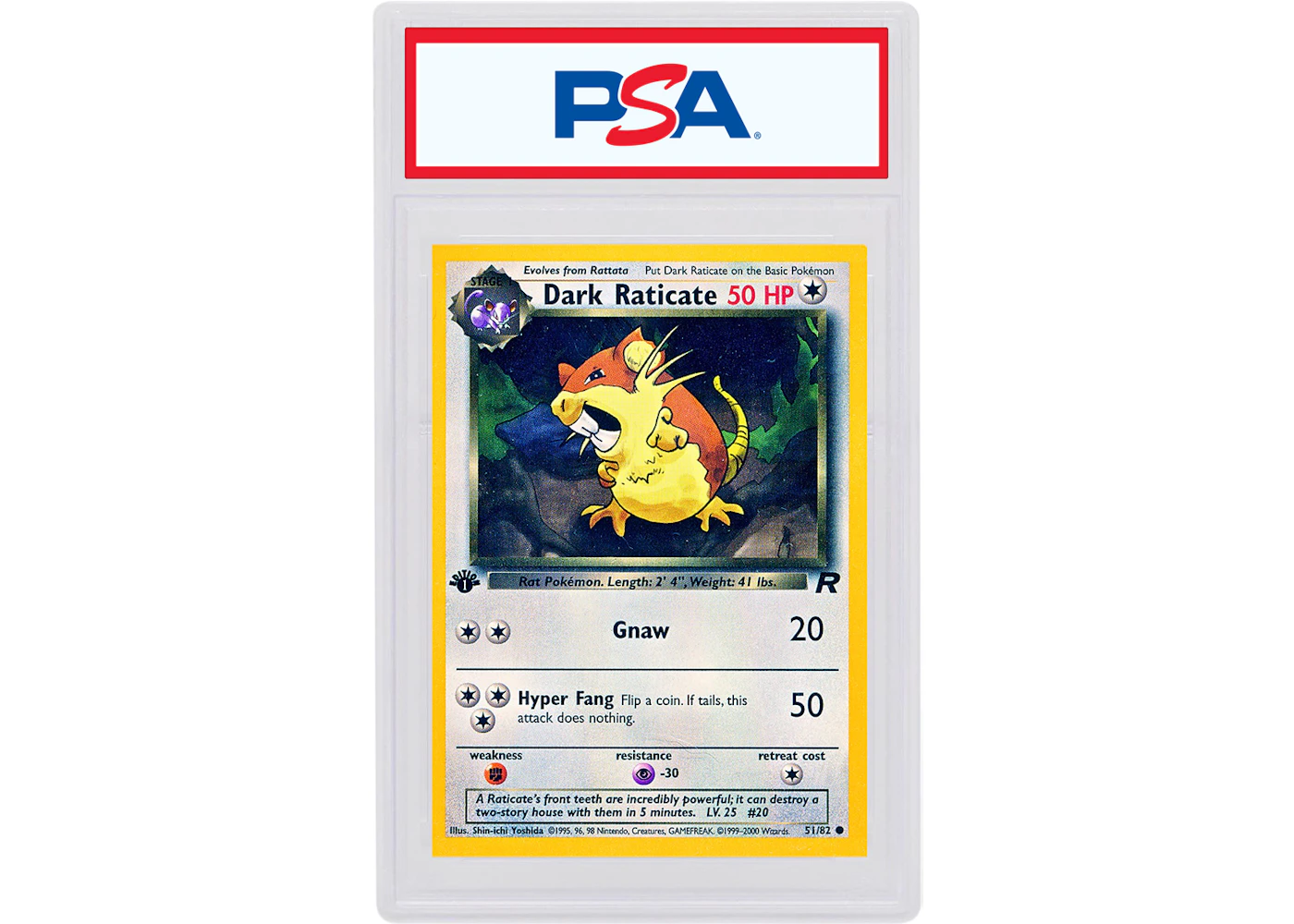 Dark Raticate 2000 Pokemon TCG Team Rocket 1st Edition #51/82 (PSA or BGS Graded) - 2000 - US Dark Raticate 2000 Pokemon TCG Team Rocket 1st Edition #51/82 (PSA or BGS Graded) - 2000 - US