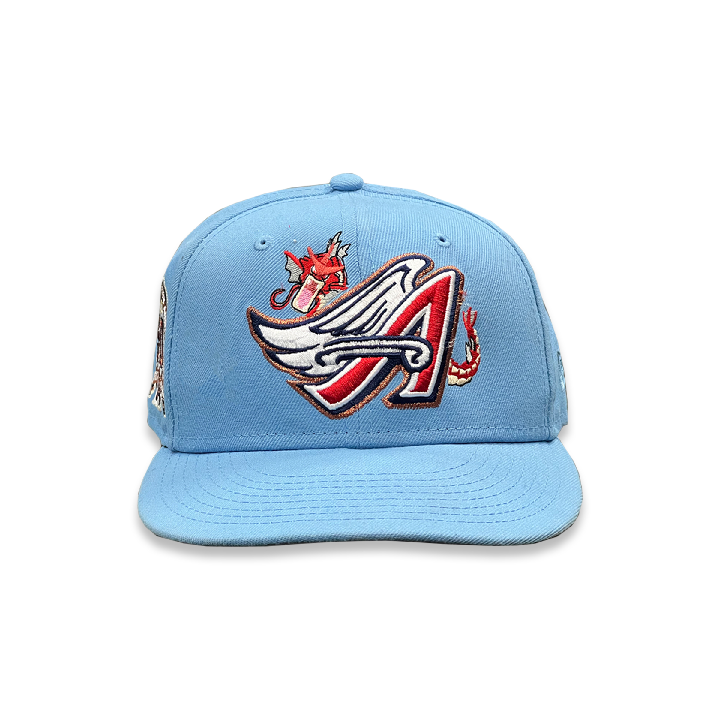 Demo World Shiny Sea Dragon Angels Fitted Hat Sky Blue/Grey - CN