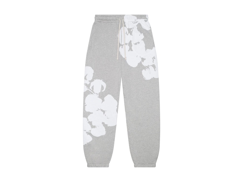 Denim Tears Big Cotton Wreath Sweatpants Grey Men's - SS25 - US