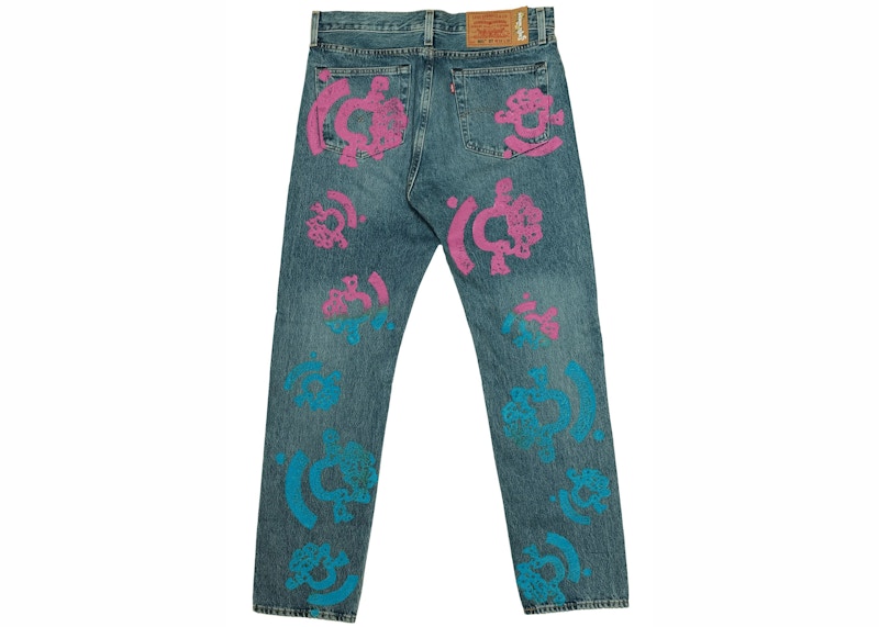 Denim Tears Bstroy Tears 501 Light Wash Jean Pink/Blue Men's