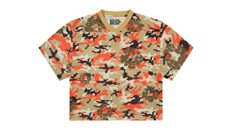 Denim Tears Camo Cotton Wreath Mesh Football Top Brown Men's