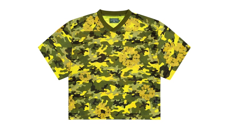 Denim Tears Camo Cotton Wreath Mesh Football Top Yellow