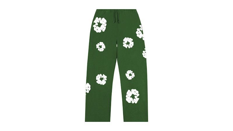 Pre-owned Denim Tears Men's  Cotton Wreath Baggy Sweatpants In Green