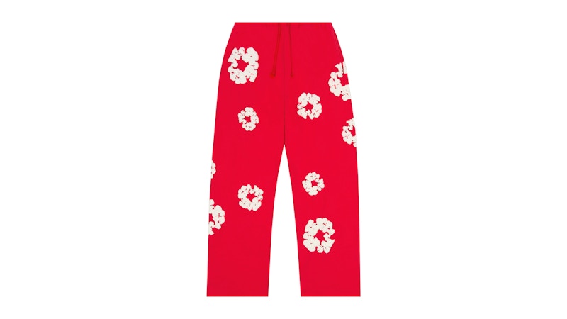 Pre-owned Denim Tears Men's  Cotton Wreath Baggy Sweatpants In Red
