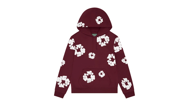 Denim Tears Cotton Wreath Hoodie Burgundy