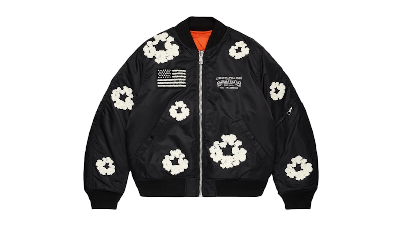 Denim Tears Cotton Wreath MA-1 Bomber Jacket Black Men's - SS26 - US