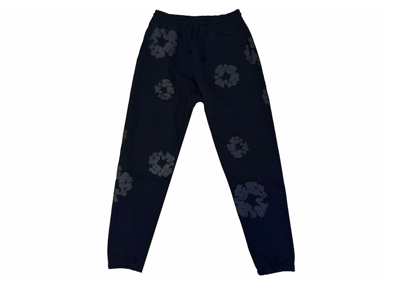 Denim Tears Cotton Wreath Sweatpants Black Monochrome