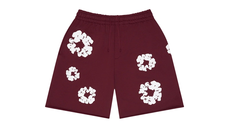 Denim Tears Cotton Wreath Sweatshorts Burgundy Men's - FW25 - US