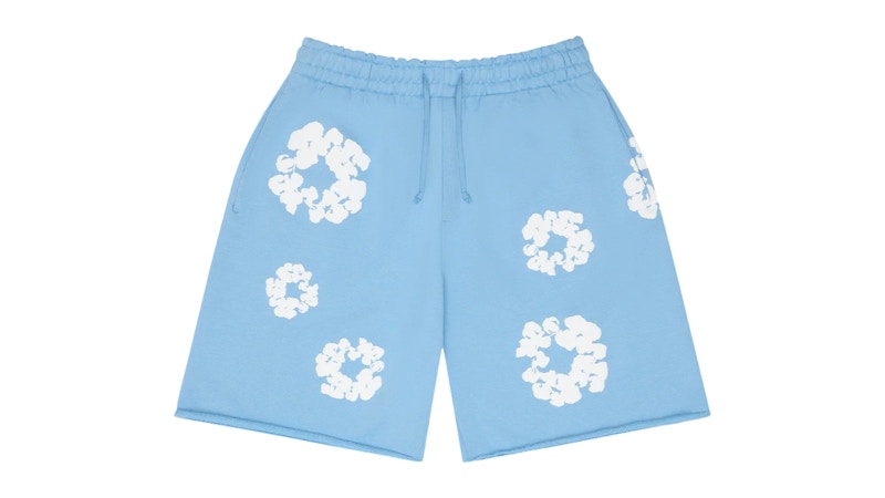 Denim Tears Cotton Wreath Sweatshorts Light Blue Men's - FW25 - US