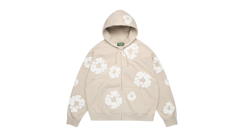 Denim Tears Cotton Wreath Zip Hoodie Cream Men's - SS26 - US