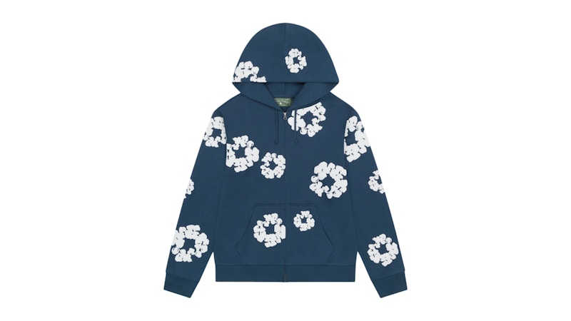 Denim Tears 34/34 濃紺　navy Denim Tears Cotton Wreath Zip Hoodie Navy Men's - FW25 - US