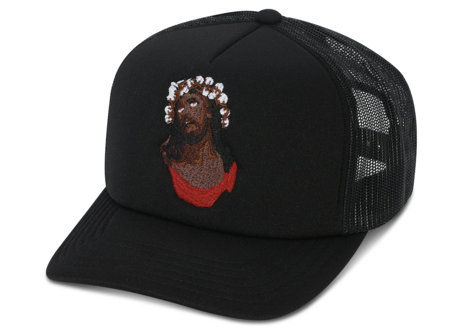 Denim Tears Crown Made of Cotton Southern Man Trucker Hat Black