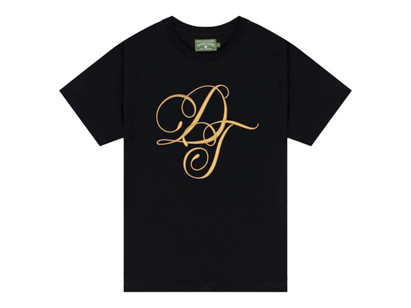 Denim Tears DT Metallic Gold Script Tee Black