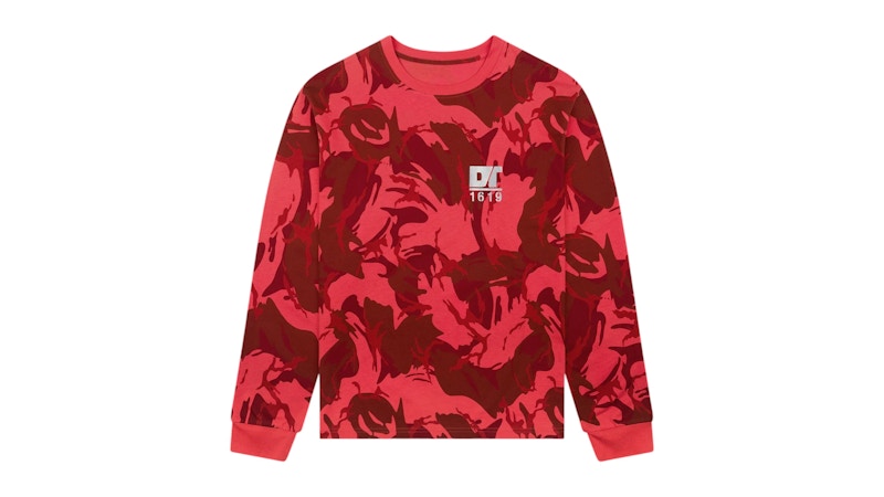 Pre-owned Denim Tears Men's Dt Outdoor Long Sleeve Tee Shirt In Red