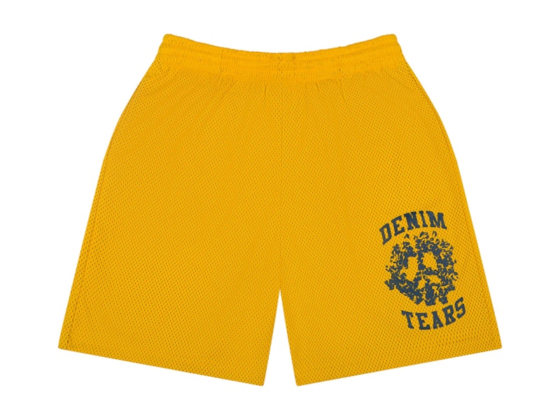Pre-owned Denim Tears Men's Denim University Mesh Shorts In Yellow