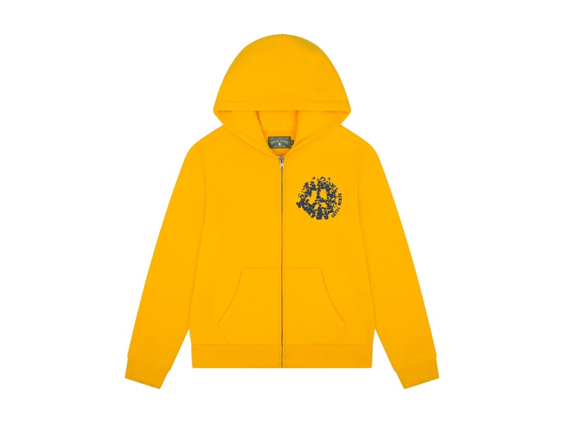 Pre-owned Denim Tears Men's Denim University Zip Hoodie In Yellow