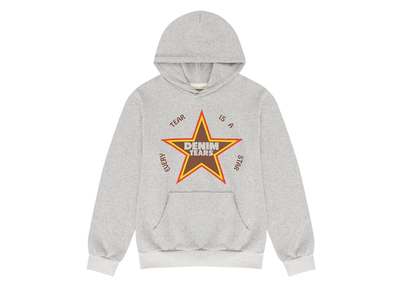 Pre-owned Denim Tears Men's  Every Tear Is A Start Hooded Sweatshirt In Grey In Gray