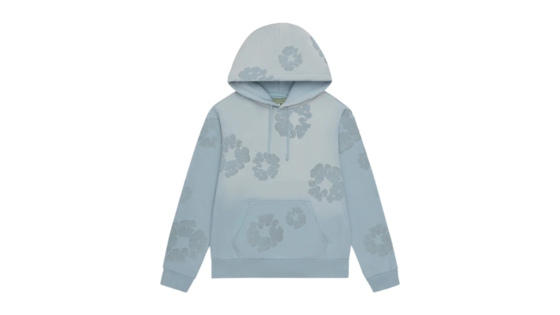 Denim Tears Faded Mono Cotton Wreath Hoodie Light Blue Men's