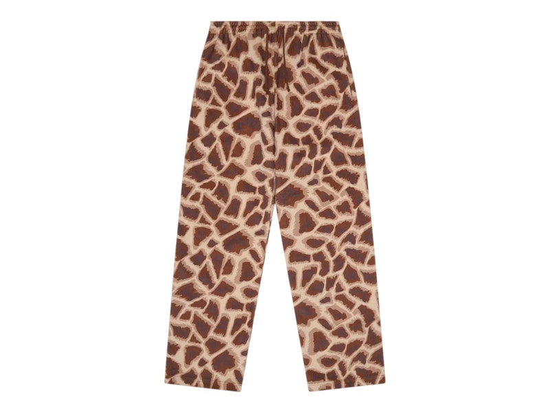 Men's Denim Tears Faux Fur Giraffe Print Sweatpant in Brown