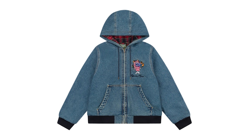 個性派デザイン!!【DENIM TEARS】Firecracker ジップパーカー Denim Tears Firecracker Workwear Jacket Navy Men's - FW24 - US