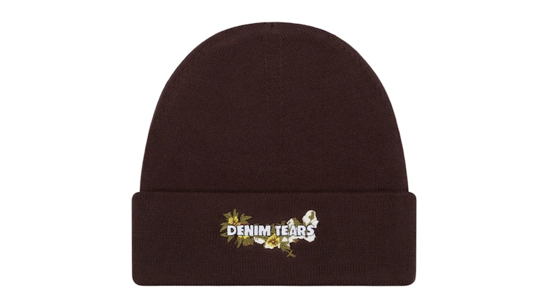 Pre-owned Denim Tears Men's Floral Beanie In Brown