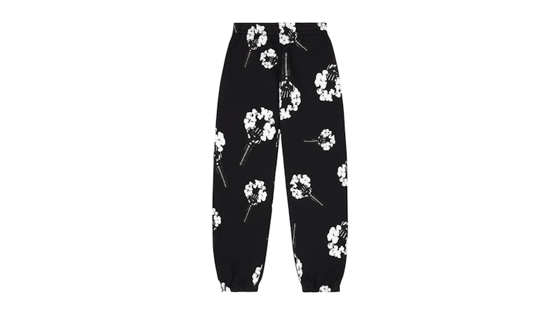Pre-owned Denim Tears Men's  Hardies Tears Fist Wreath Open Hem Sweatpants In Black
