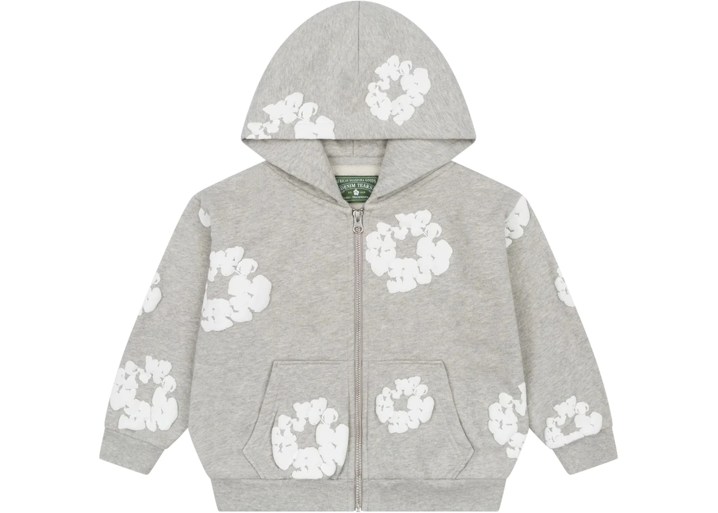 Denim Tears Kids Cotton Wreath Zip Hoodie Grey - SS25 - US Denim Tears Kids Cotton Wreath Zip Hoodie Grey - SS25 - US