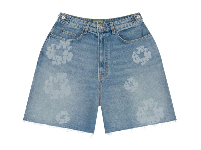 大人気★【Denim Tears】Laser Wreath Denim Short Denim Tears Laser Wreath Denim Short Blue Men's - SS25 - US