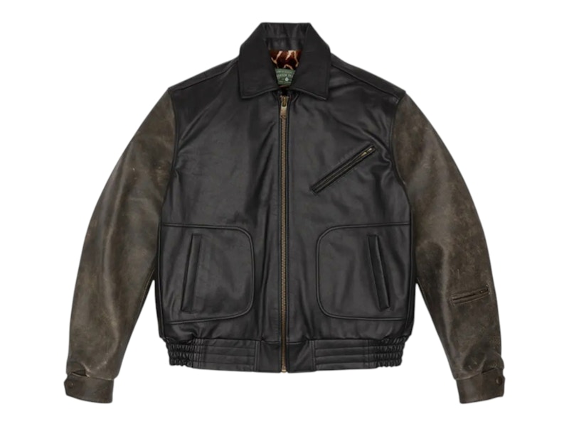 Denim Tears Leather Moto Jacket Multicolor Men's - FW25 - US