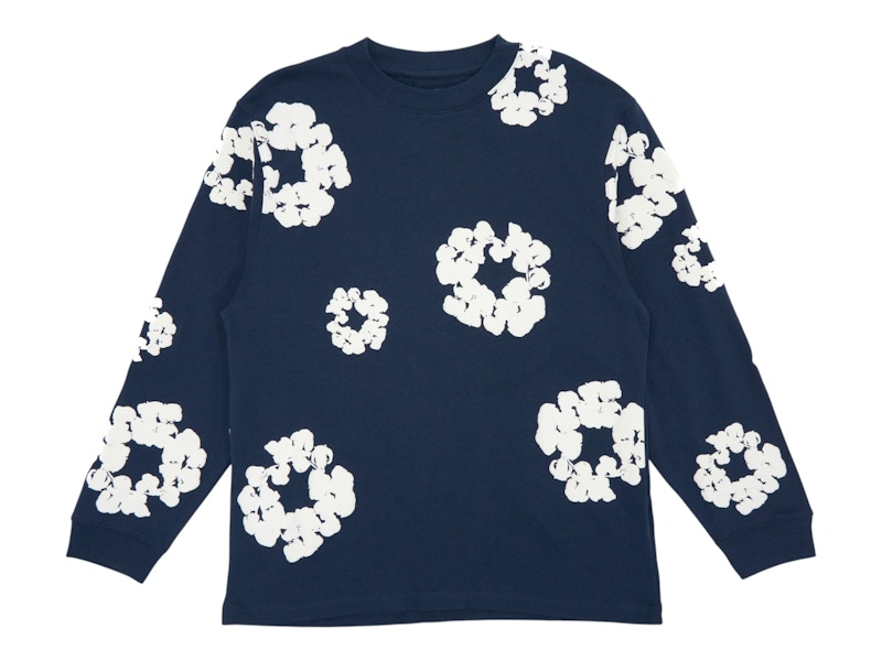 トップス DenimTears Cotton Wreath Long Sleeve Tee Denim Tears Long Sleeve Cotton Wreath T-shirt Navy Men's