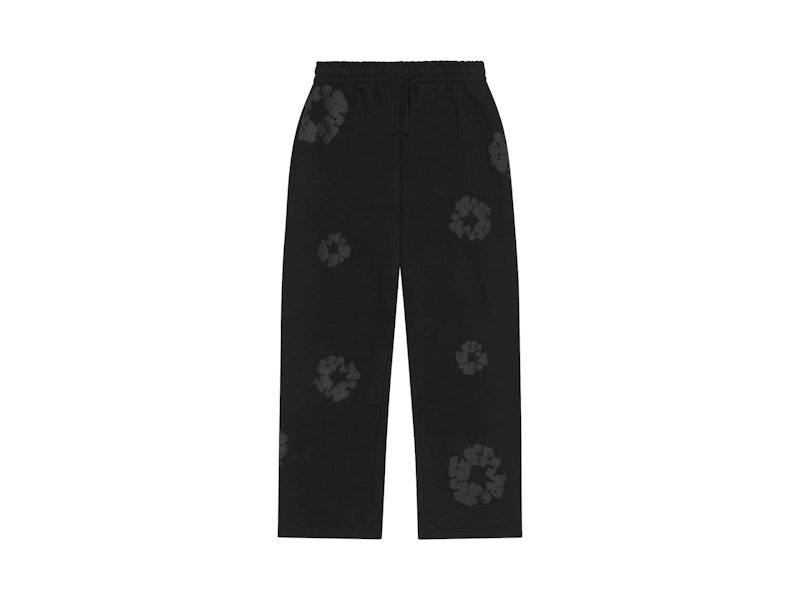 Denim Tears Mono Cotton Wreath Baggy Sweatpants Black Men's - US