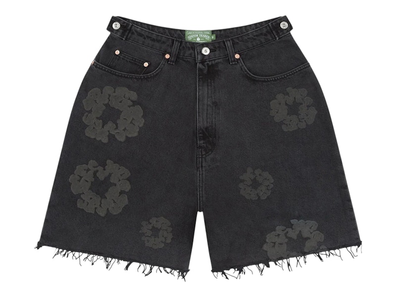 Denim Tears Mono Cotton Wreath Denim Shorts Black Men's - SS25 - US