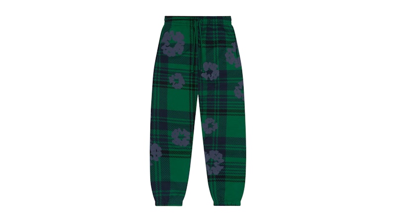 Pre-owned Denim Tears Men's  Plaid Cotton Wreath Sweatpants In Green